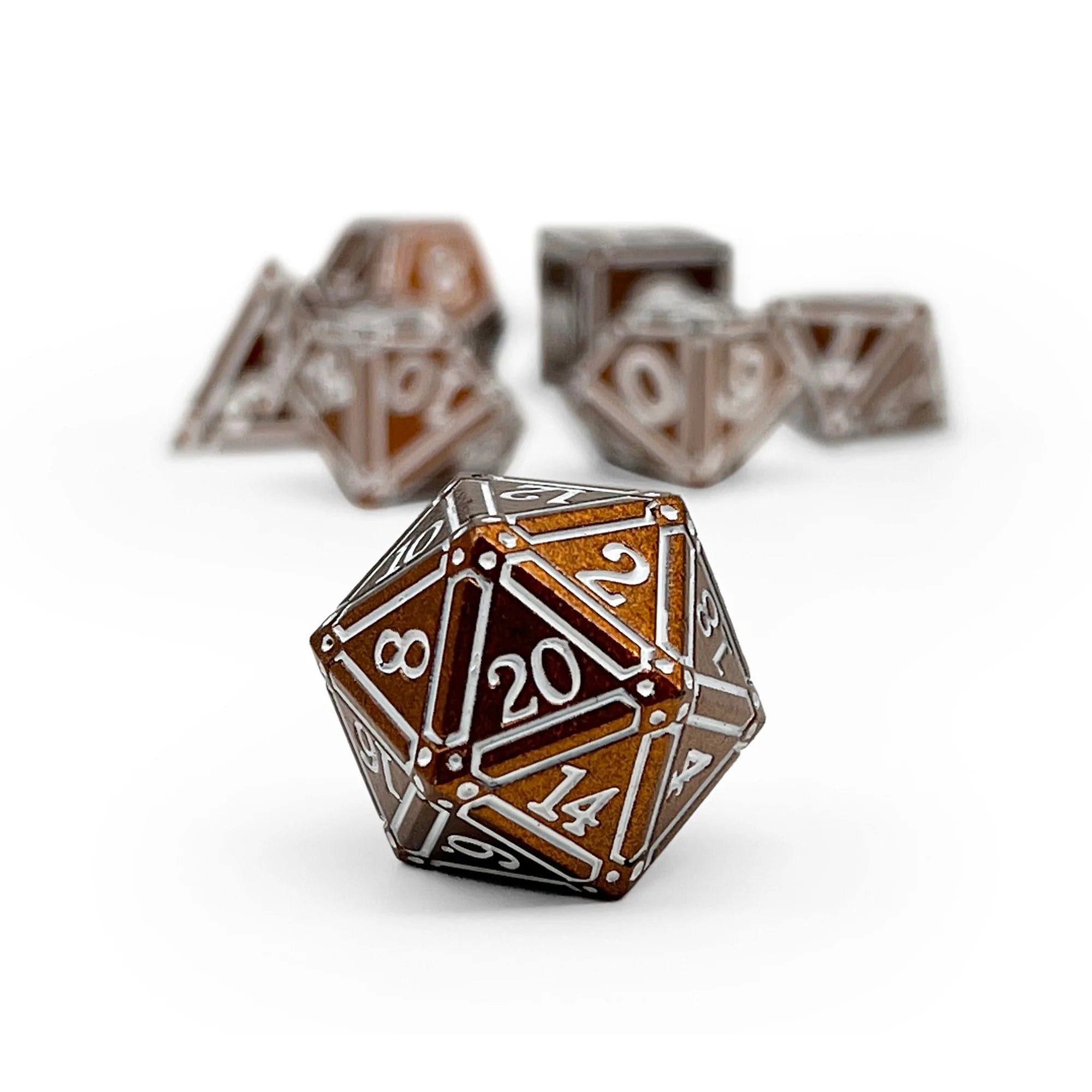 IRONWORKS - HELLFIRE 7 PIECE RPG SET ALLOY DICE | Gopher Games