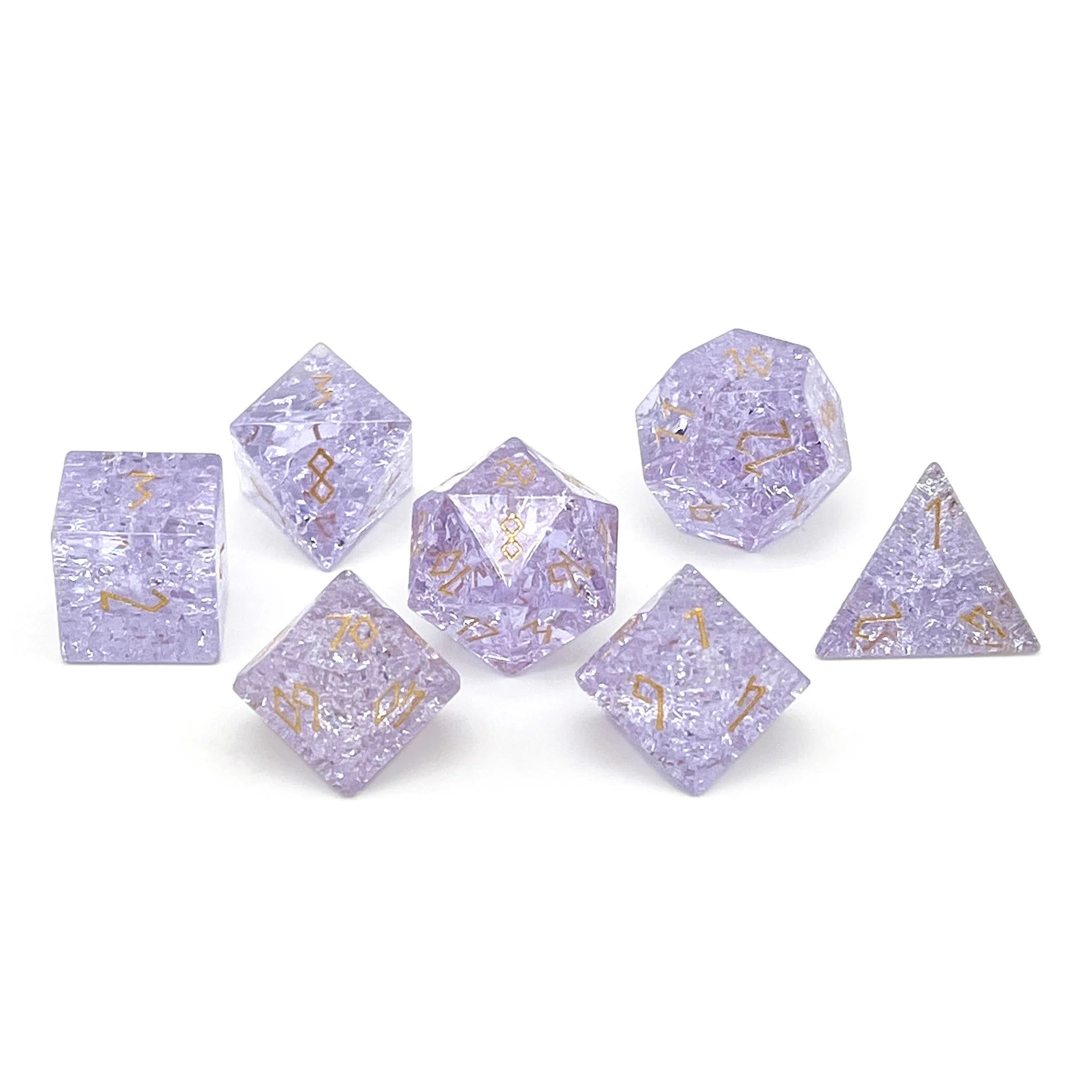 SHATTERED ZIRCON Alexandrite - 7 PIECE RPG SET ZIRCON GLASS DICE | Gopher Games