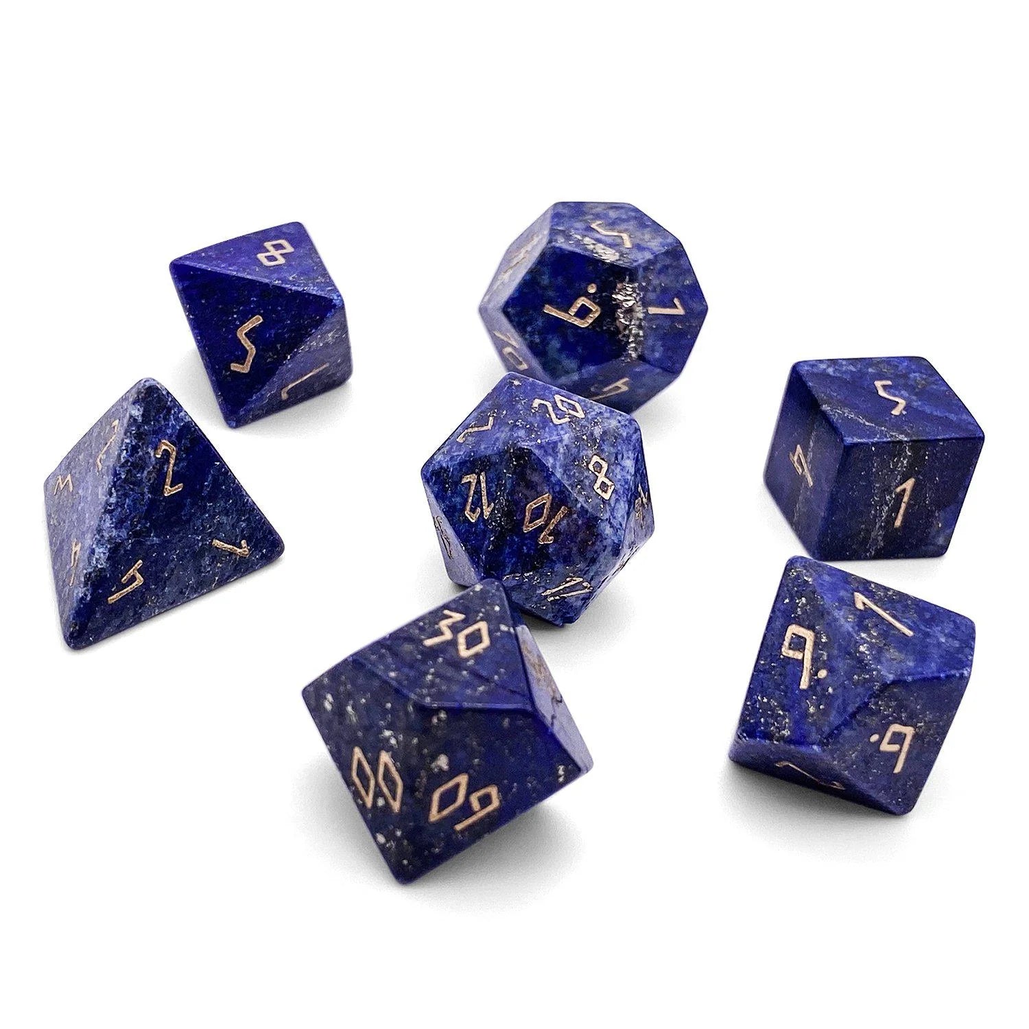 LAPIS LAZULI - 7 PIECE RPG SET GEMSTONE DICE | Gopher Games