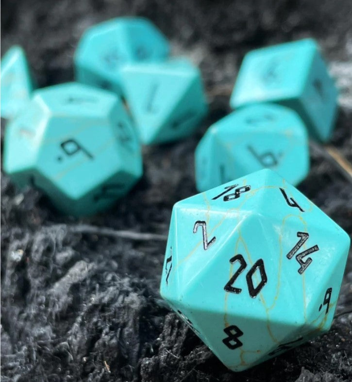 Turquoise - 7 Piece RPG Set Gemstone Dice | Gopher Games