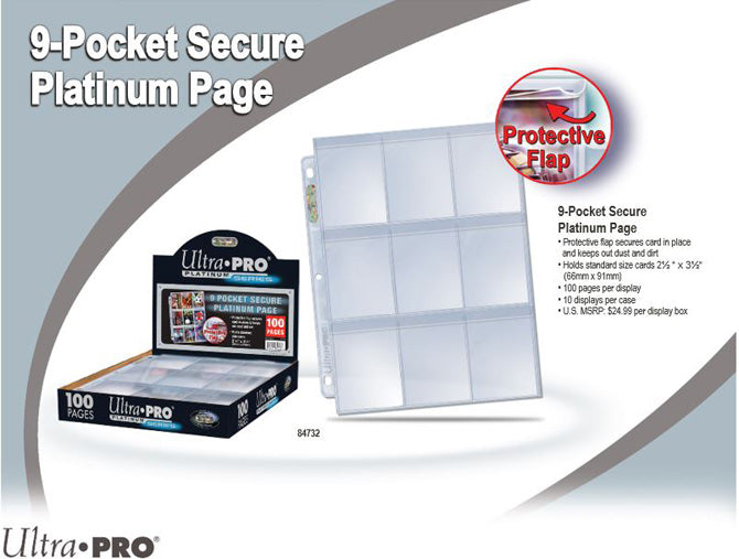 ULTRA PRO: PAGES - 9-POCKET SECURE PLATINUM | Gopher Games