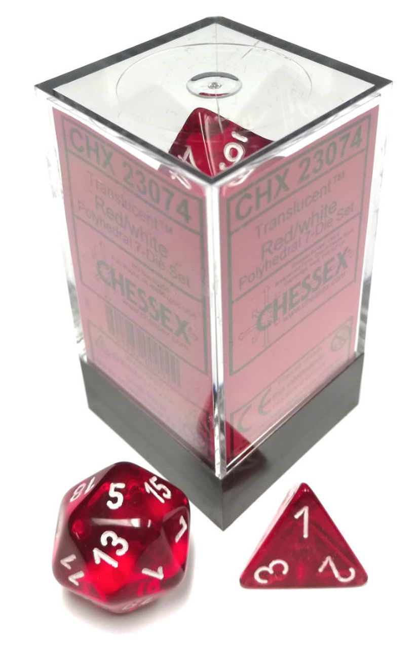 Translucent: Red/White Polyhedral Set | Gopher Games