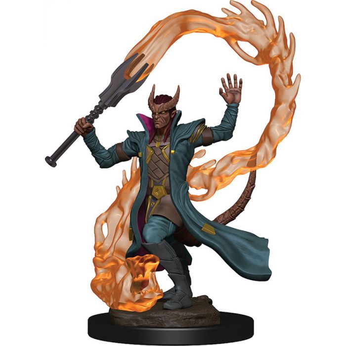 D&D Icons of the Realms Premium Miniatures: Male Tiefling Sorcerer | Gopher Games