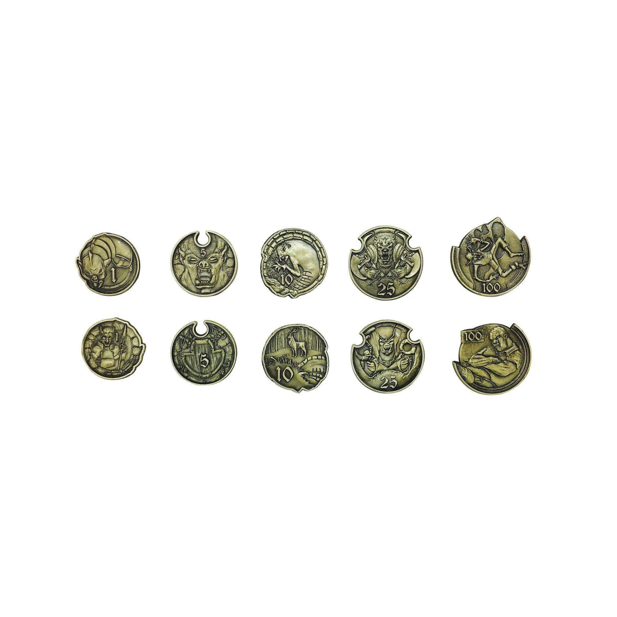 ADVENTURE COINS – ORC AND GOBLINS METAL COINS SET OF 10 | Gopher Games