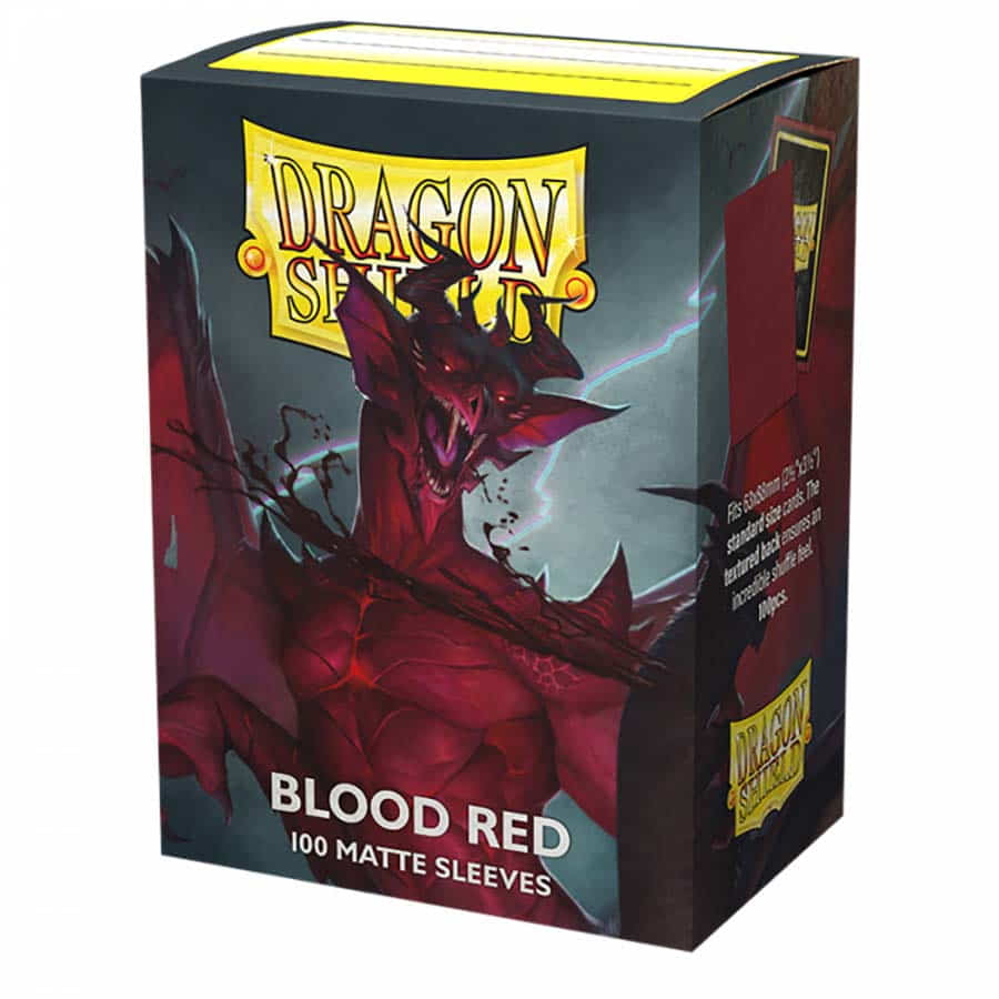 DRAGON SHIELD SLEEVES: MATTE BLOOD RED (BOX OF 100) | Gopher Games