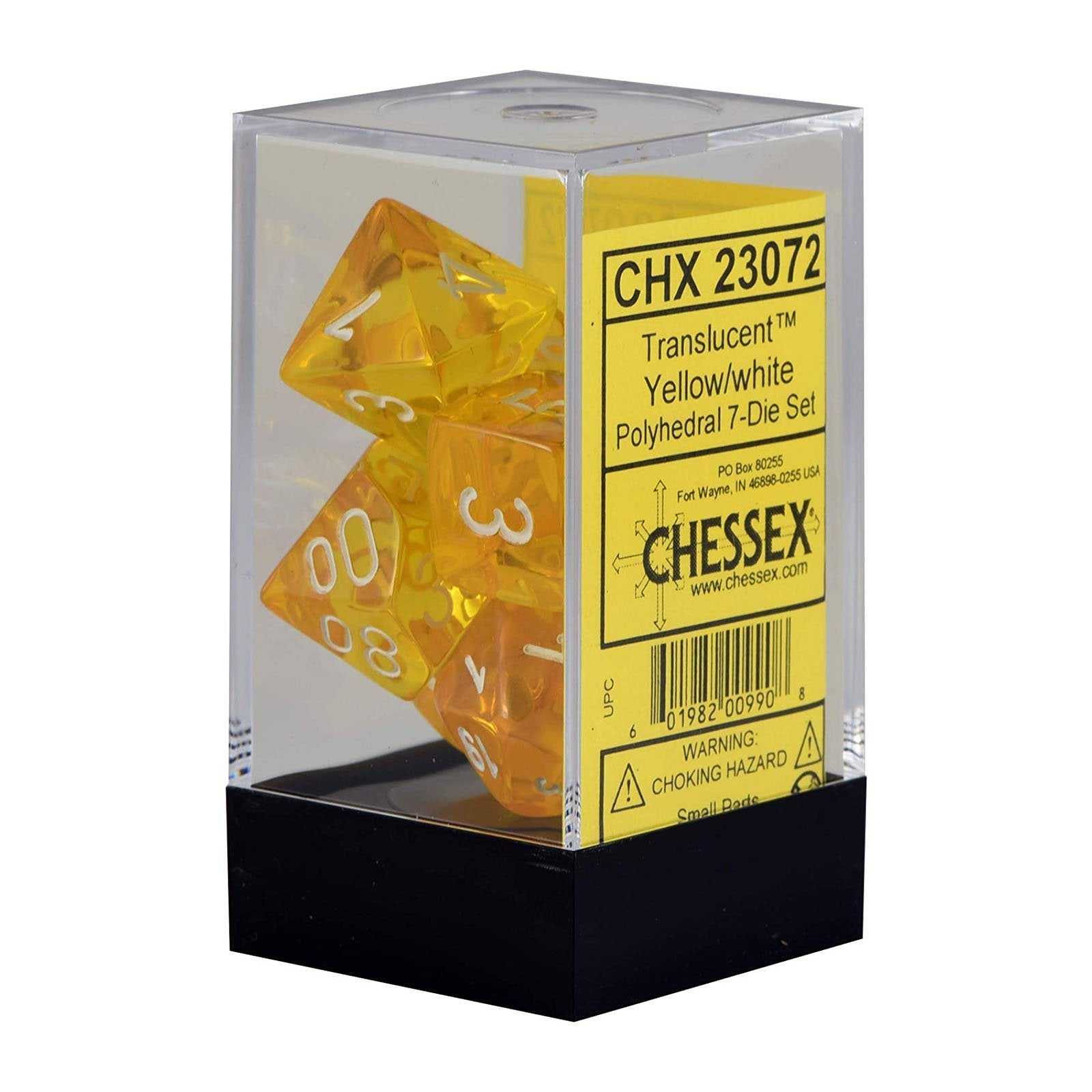 Translucent: Yellow/White Polyhedral Set | Gopher Games