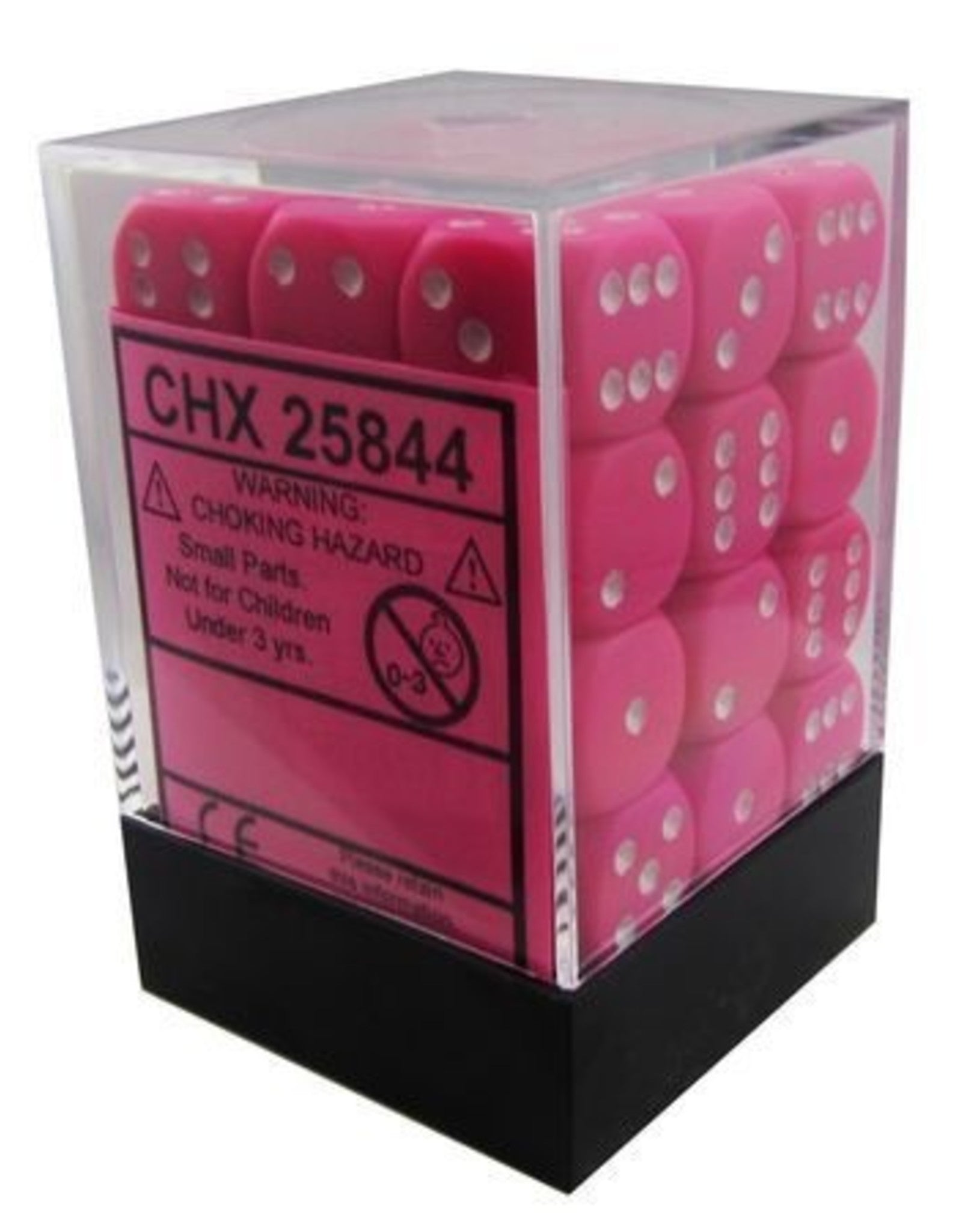 Opaque: Pink/White 12mm D6 Set | Gopher Games