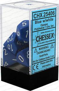 Opaque: Blue/White Polyhedral Set | Gopher Games