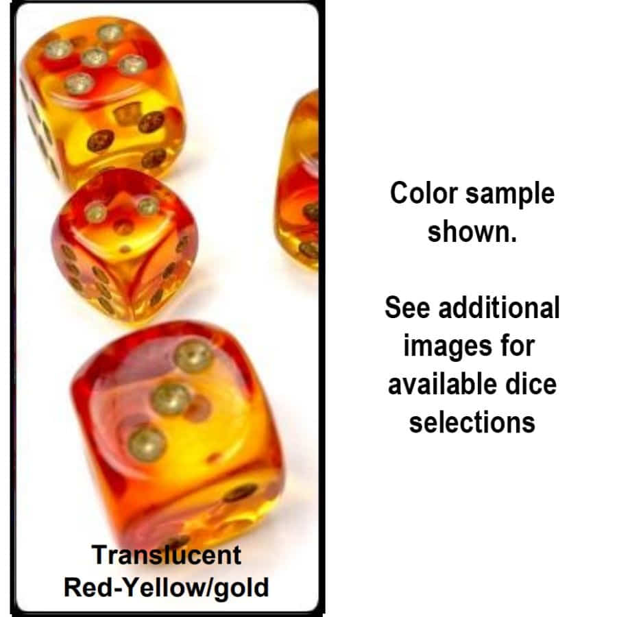16MM 12CT D6 BLOCK: GEMINI TRANSLUCENT RED-YELLOW/GOLD | Gopher Games
