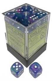 Dice Menagerie 10: 12mm D6 Festive Waterlily/White (36) | Gopher Games