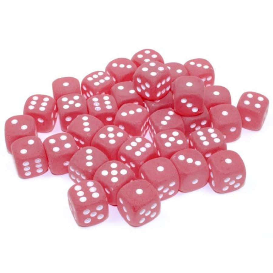 12MM 36CT D6 BLOCK: FROSTED RED/WHITE | Gopher Games