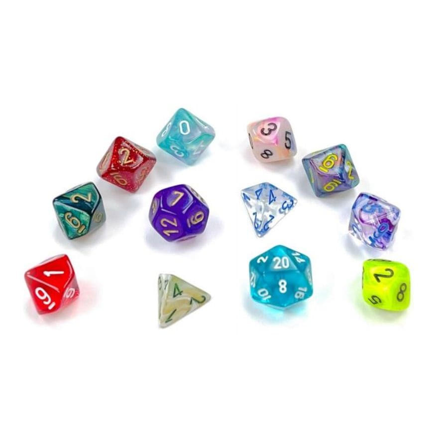 7CT MINI-POLYHEDRAL SET: BOREALIS ICICLE/LIGHT BLUE | Gopher Games