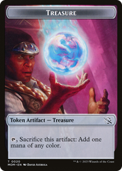 Treasure (20) // Teferi Akosa of Zhalfir Emblem Double-Sided Token [March of the Machine Tokens] | Gopher Games