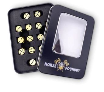 Metal D6 set Gold/Black Norse Foundry | Gopher Games