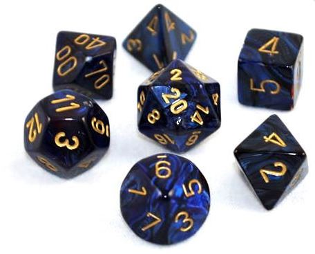 Scarab: Royal Blue/gold Polyhedral Set | Gopher Games