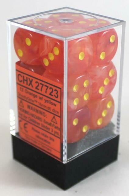 Ghostly Glow: Orange-Yellow/White 16mm D6 Set | Gopher Games