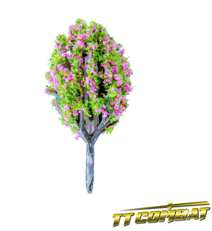 PINK FLOWERING POPLAR TREE PLASTIC 4CM (10) | Gopher Games