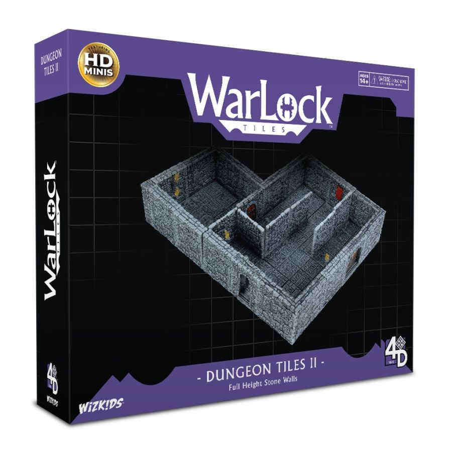 WARLOCK TILES: DUNGEON TILES 2: FULL HEIGHT STONE WALLS | Gopher Games