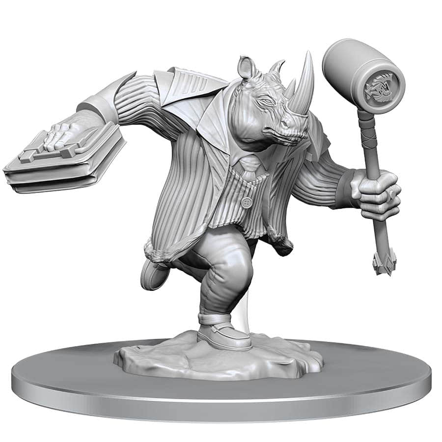 MAGIC THE GATHERING UNPAINTED MINIATURES: W6 FREELANCE MUSCLE AND RHOX PUMMELER | Gopher Games