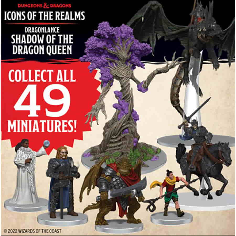 DUNGEONS AND DRAGONS: ICONS OF THE REALMS MINIATURES BOOSTER BRICK (SET 25): DRAGONLANCE SHADOW OF THE DRAGON QUEEN BOOSTER | Gopher Games