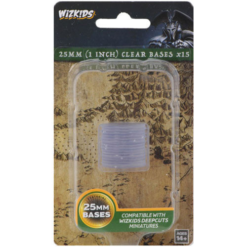 WizKids: 25mm Round Base (15) Clear | Gopher Games