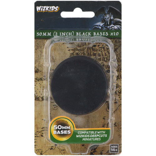 WizKids: 50mm (2 Inch) Black Bases | Gopher Games